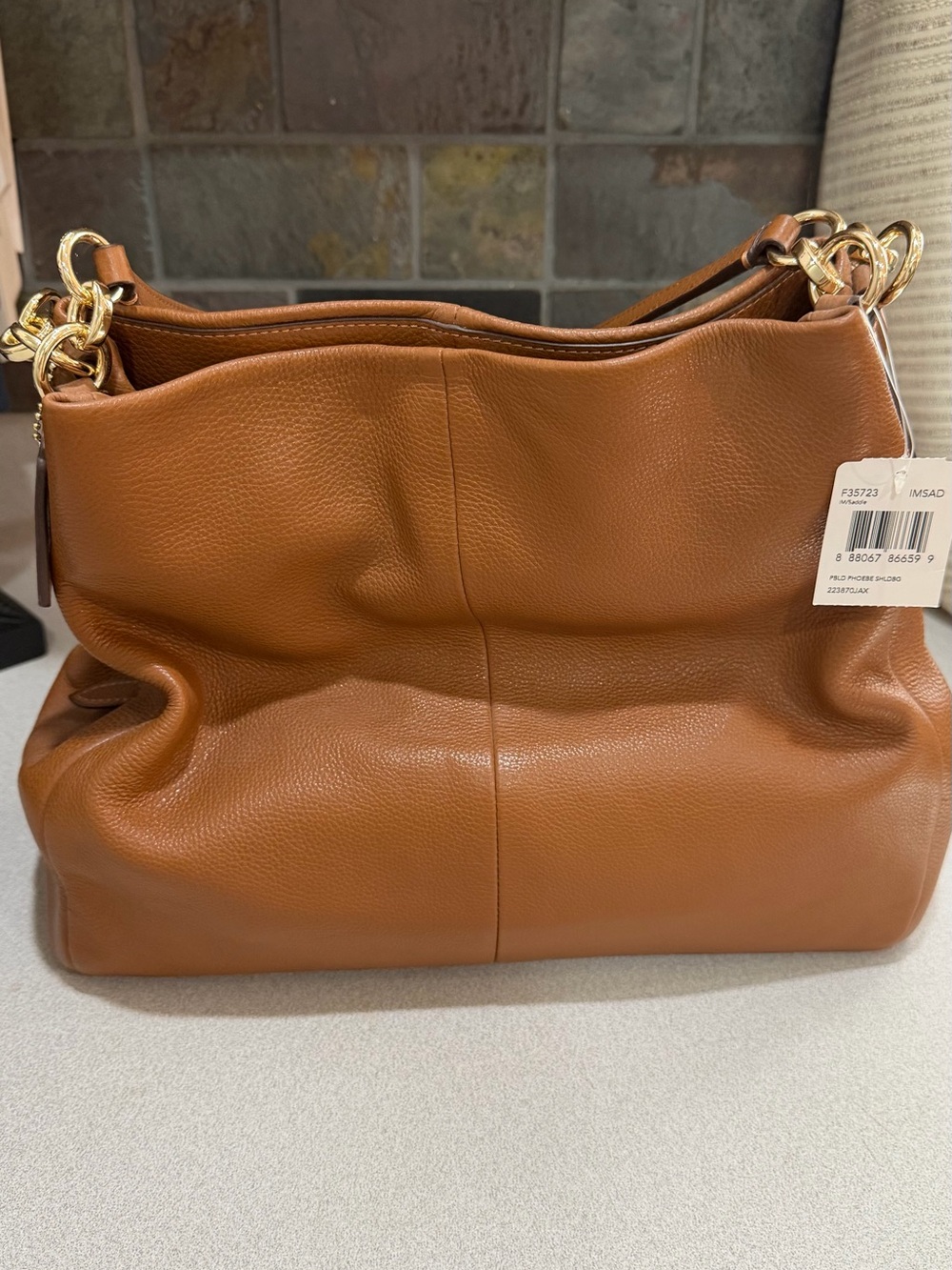 Coach Madison Phoebe Hobo Shoulder Bag in Brown Pebble NWT #coach #hobo #nwt